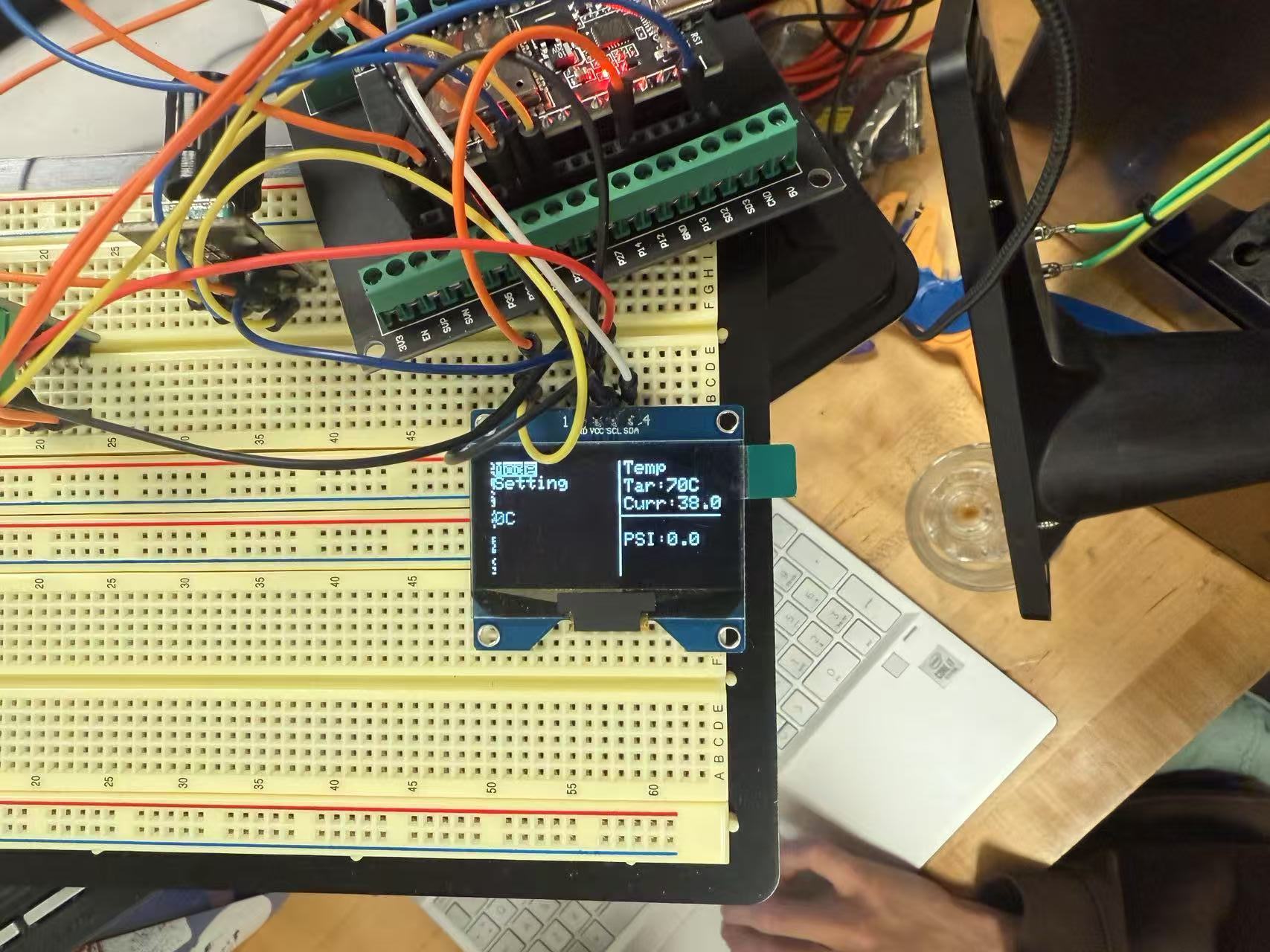 OLED main status screen