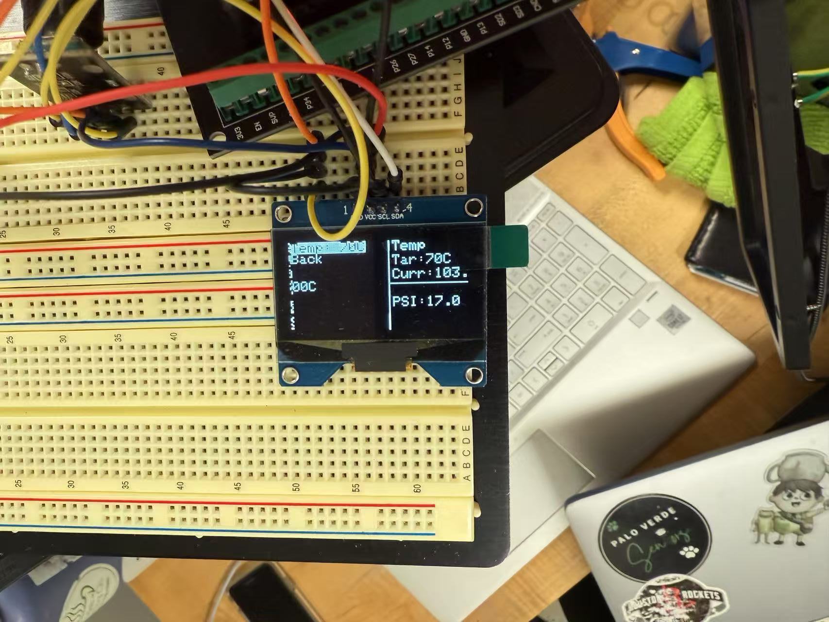 OLED settings screen